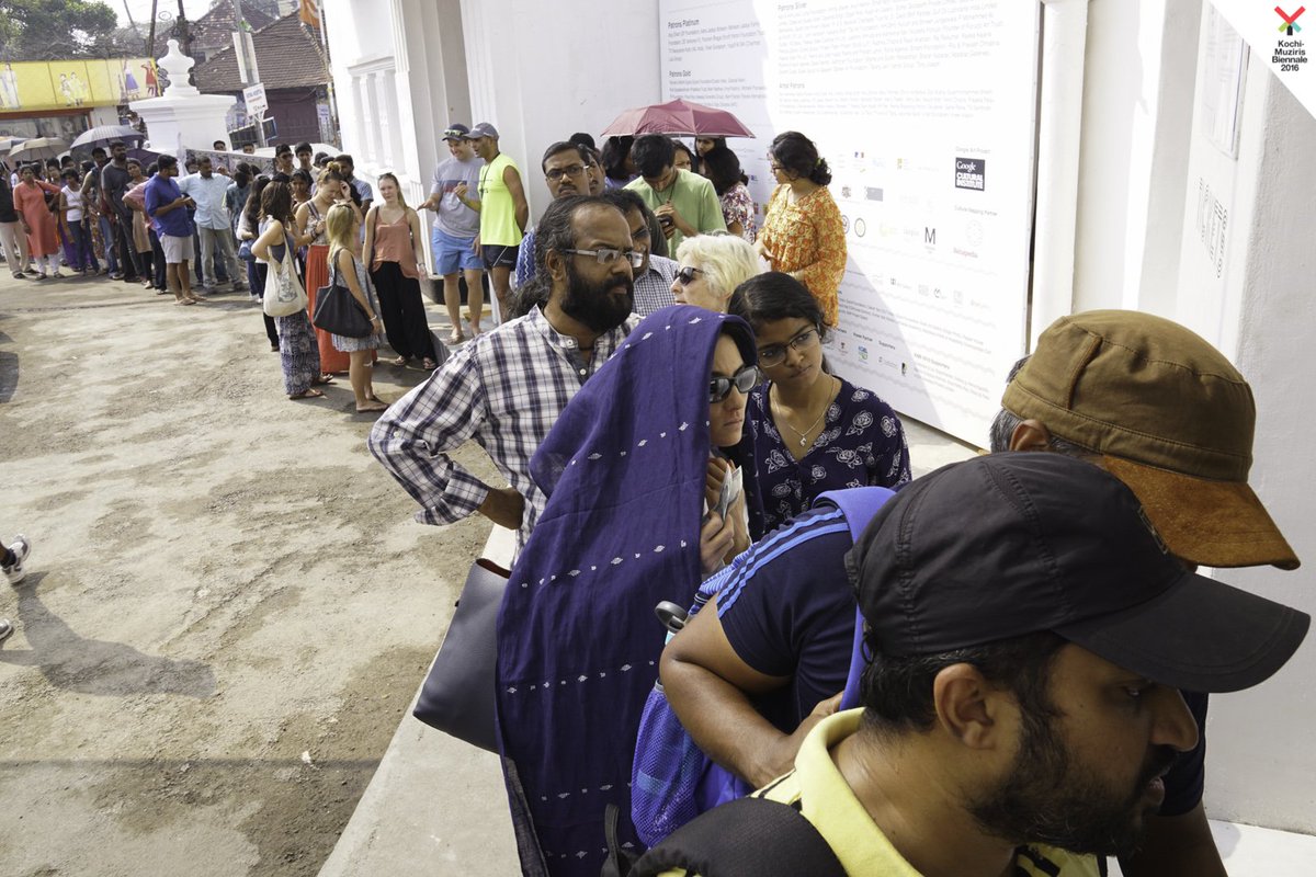 KochiBiennale's tweet photo. So, this happened... more than 20,000 people came to see the Biennale! Today. #kmb2016 #kmb #sudarshanshetty @KrishBose @ https://t.co/eYP1l7jzRh