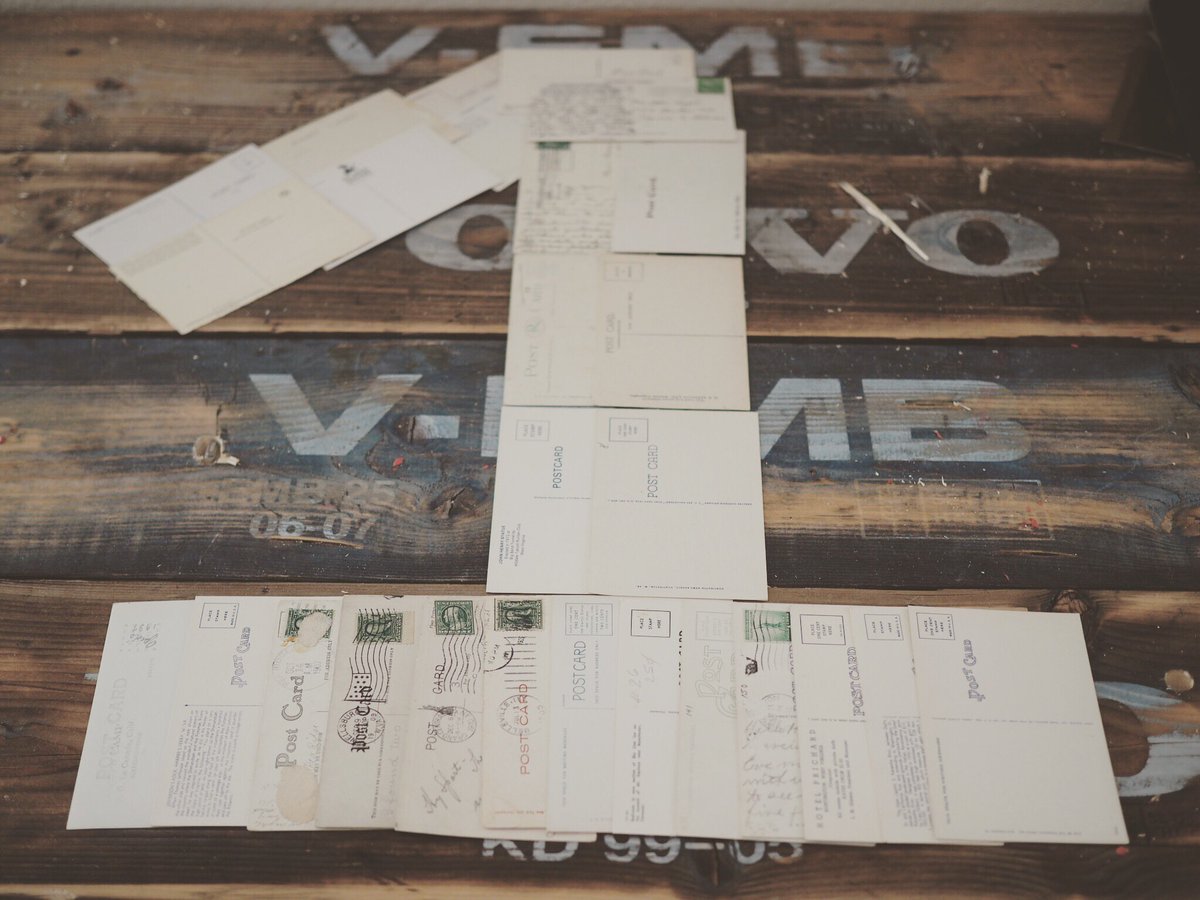 postcardinal_'s tweet photo. Introducing Singles. Send a reminder, a love note, or a thank you typewritten on a vintage postcard for 4 dollars.
https://t.co/ntZcKYYXXn https://t.co/0ASJgFZRyZ