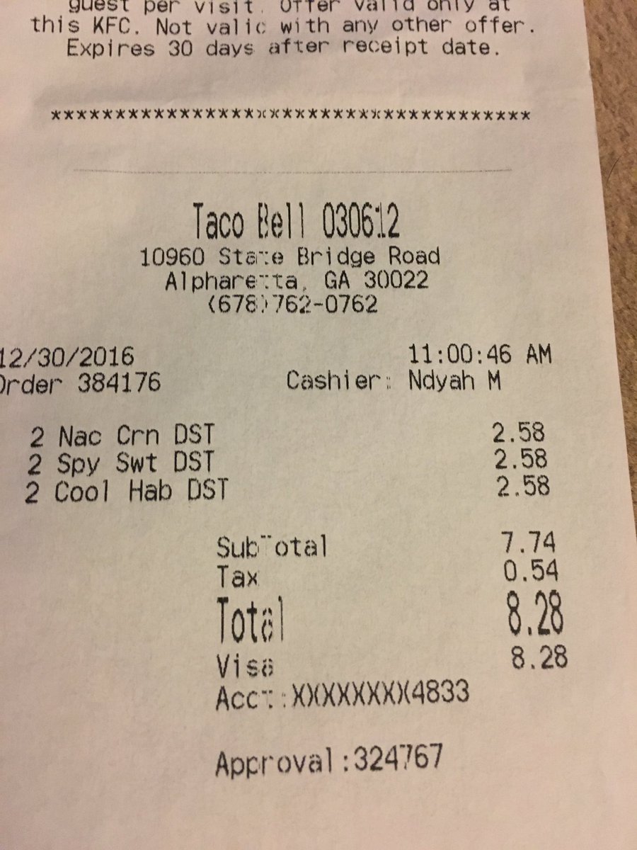 Lisea's tweet photo. Hey tacobell what's up with 1.29 double stack tacos when the commercial clearly states $1? #tacobell https://t.co/1lbG3YNK6x