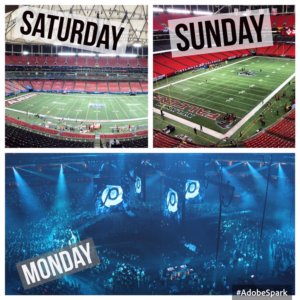 GeorgiaDome's tweet photo. In the last three days we have hosted over 200,000 fans at the @CFAPeachBowl, @AtlantaFalcons and now @passion268. https://t.co/scQsm94hgc