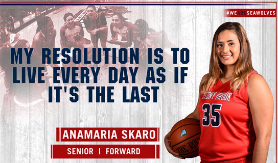 StonyBrookWBB's tweet photo. Check out Annie Skaro's New Year's Resolution #HappyNewYears2017 #FollowOurTracks https://t.co/GVfEbj5HOL