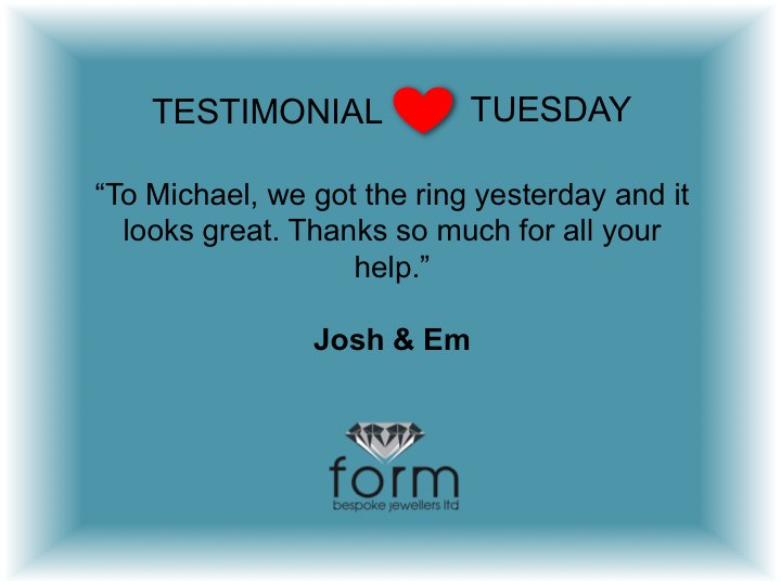 burgundybespoke's tweet photo. #testimonialtuesday "We got the ring yesterday and it looks great. Thanks so much for all your help.”  Josh &amp; Em #engagementring https://t.co/WAODE05iOb