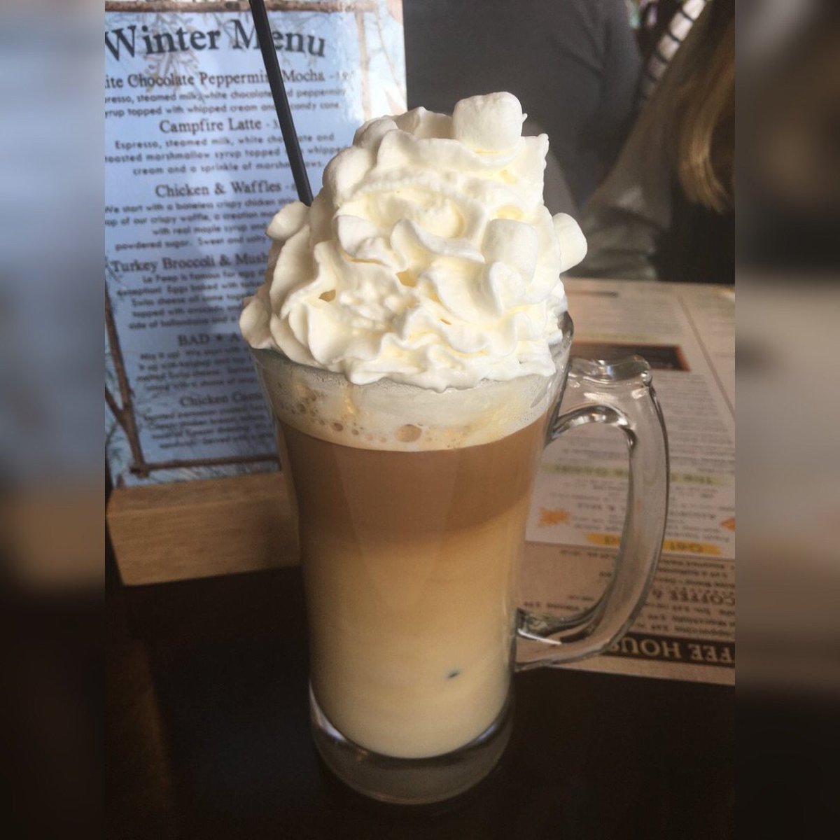 On the winter menu... our "Campfire Latte." #Espresso, White #chocolate... #marshmallow... whipped cream! Wonderful!