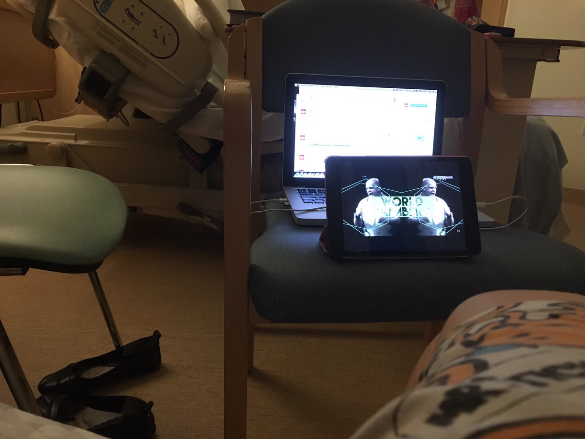TheBootifulGame's tweet photo. Watching the @OfficialPDC #DartsWorldChampionships Final in a single bed in the Maternity Ward on the iPad #MVGvAnd https://t.co/CUB1qo9u5o