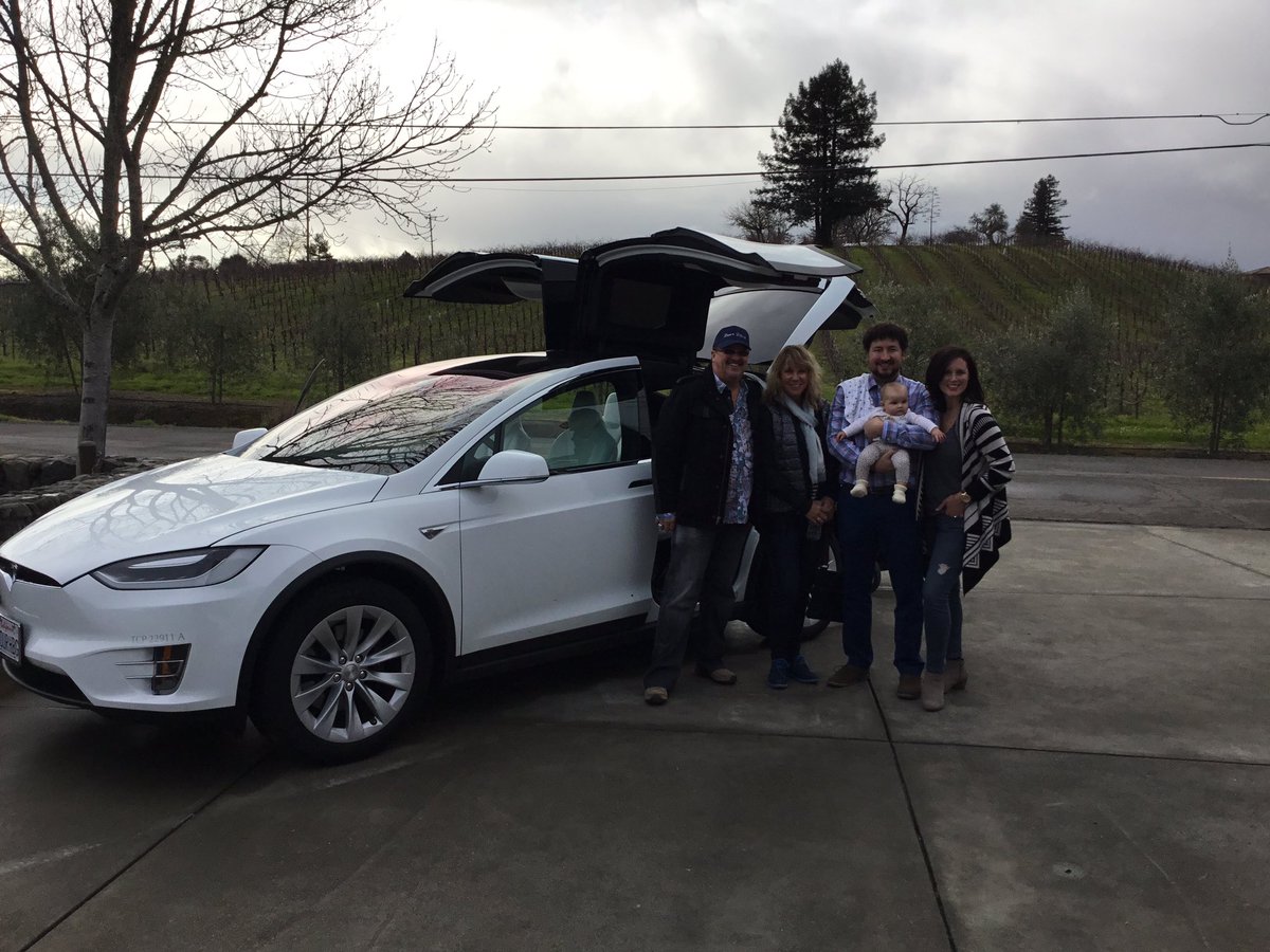 My first wine tour group of 5 guests, ok, 4 1/2 in the Tesla Model X! @TeslaMotors <a href="/elonmusk/">Elon Musk</a> <a href="/Limerick_Lane/">Limerick Lane</a>