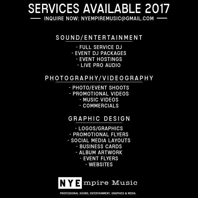 DJTSWAG's tweet photo. NYEmpire Music 2017. inquire now. https://t.co/ycQCnBGiBL