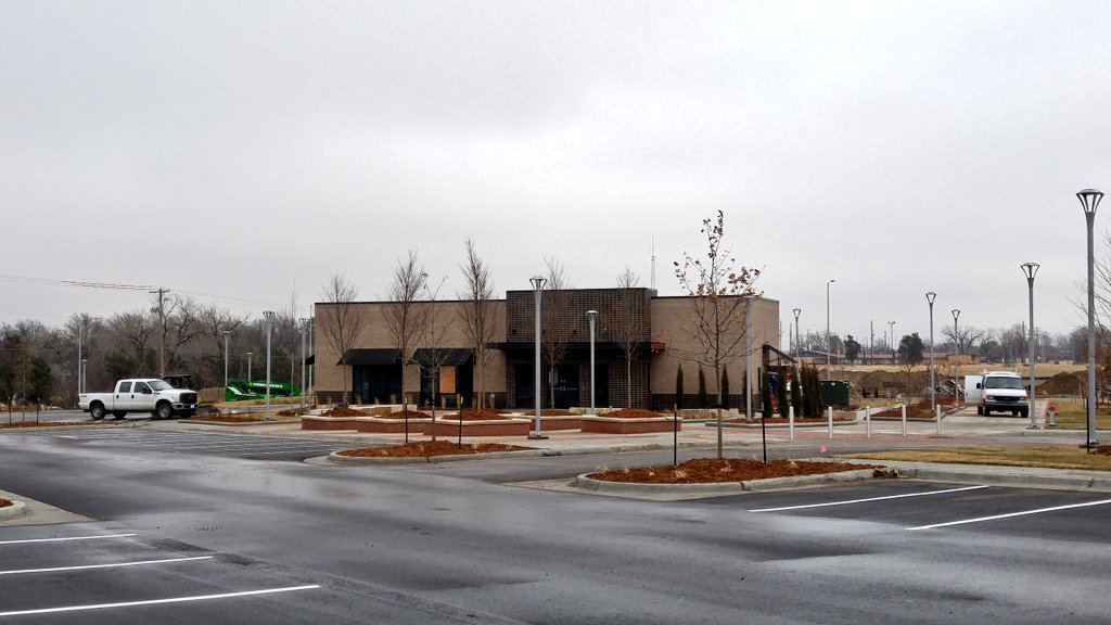 wheatweet's tweet image. As part of finishing touches on new @starbucks being built on campus, apparently we're simulating the ideal Starbucks-craving weather today.