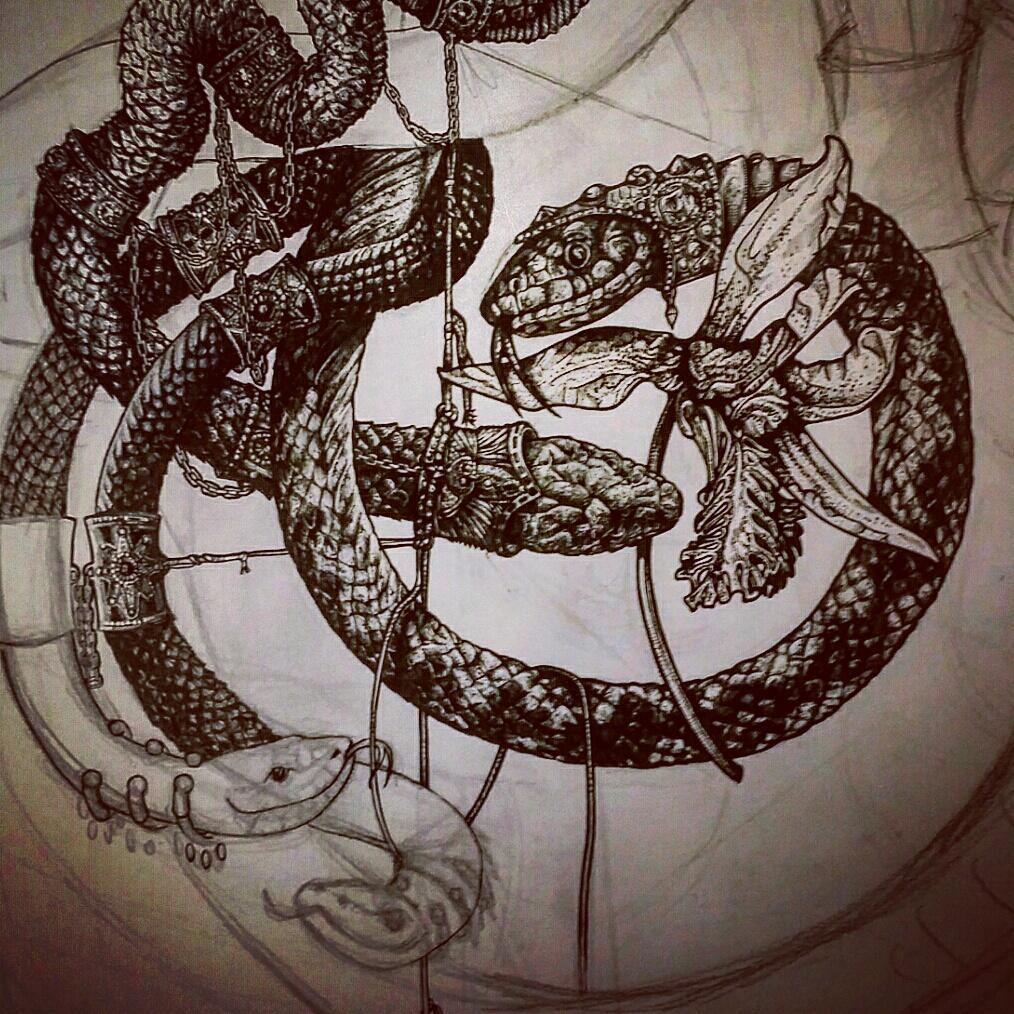 KimIllustrate's tweet photo. Close-up of new Medusa project! Loving the snakey dreads #illustration #snakes #medusa #greekmythology https://t.co/0ZOOubXVzw