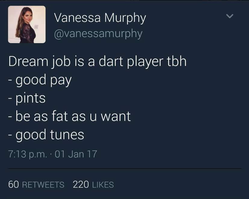 She's got a point..😂

#lovethedarts