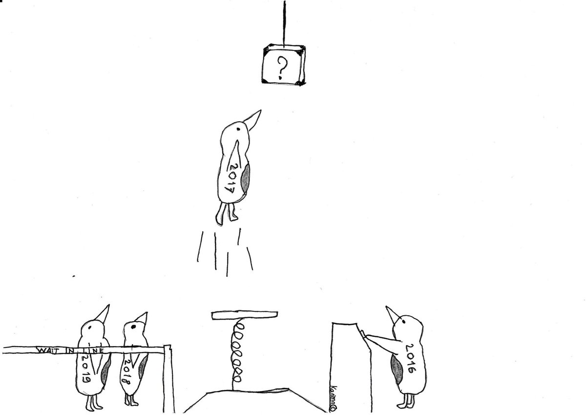 May the New Year be full of good surprises ! Best wishes🍀               (Drawing by <a href="/Artic_44/">krm.boi 🇳🇱🇸🇷</a> 💛) #2017 #HAPPYNEWYEAR #pinguins