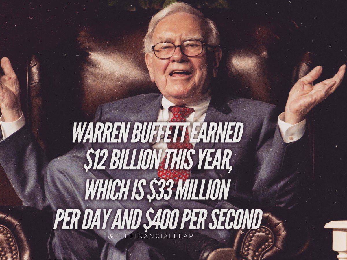 myans976's tweet photo. Warren Buffer - 73 Billion || Warren Buffett earned $12 billion the year 2016, Which is $33 Million per day and $400 per second 🕓🕘🕝🕜💵💵💵 #RT https://t.co/4Ut2KLS6dR
