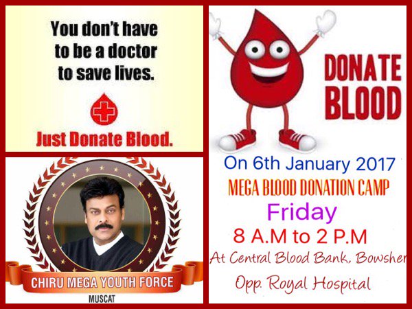 DizisSANDY's tweet photo. Blood Donation Camp in Dubai this 6th #KhaidhiNo150 #MegaStarChiranjeevi #CMYF https://t.co/9eyndvcjf1