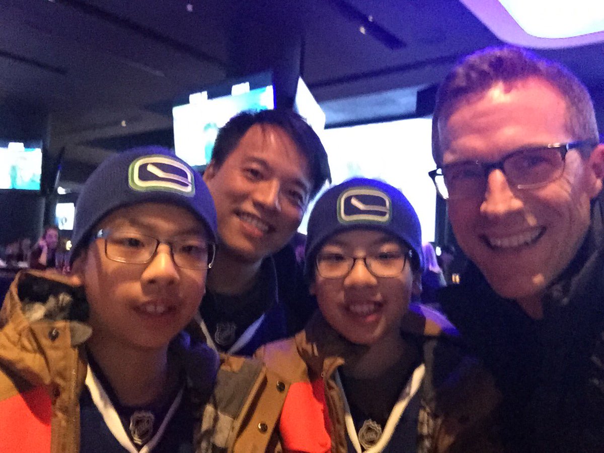 At the Canucks game with Tomson and Teson. But first dinner at the Sports Bar. #WeAreAllCanucks