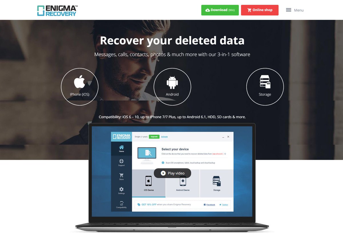 DigitalDistrib1's tweet image. Recover lost iOS Android Storage data with Enigma Recovery @ bit.ly/2i4i8GV #ios #recovery #restoredata #mobile #android #storage