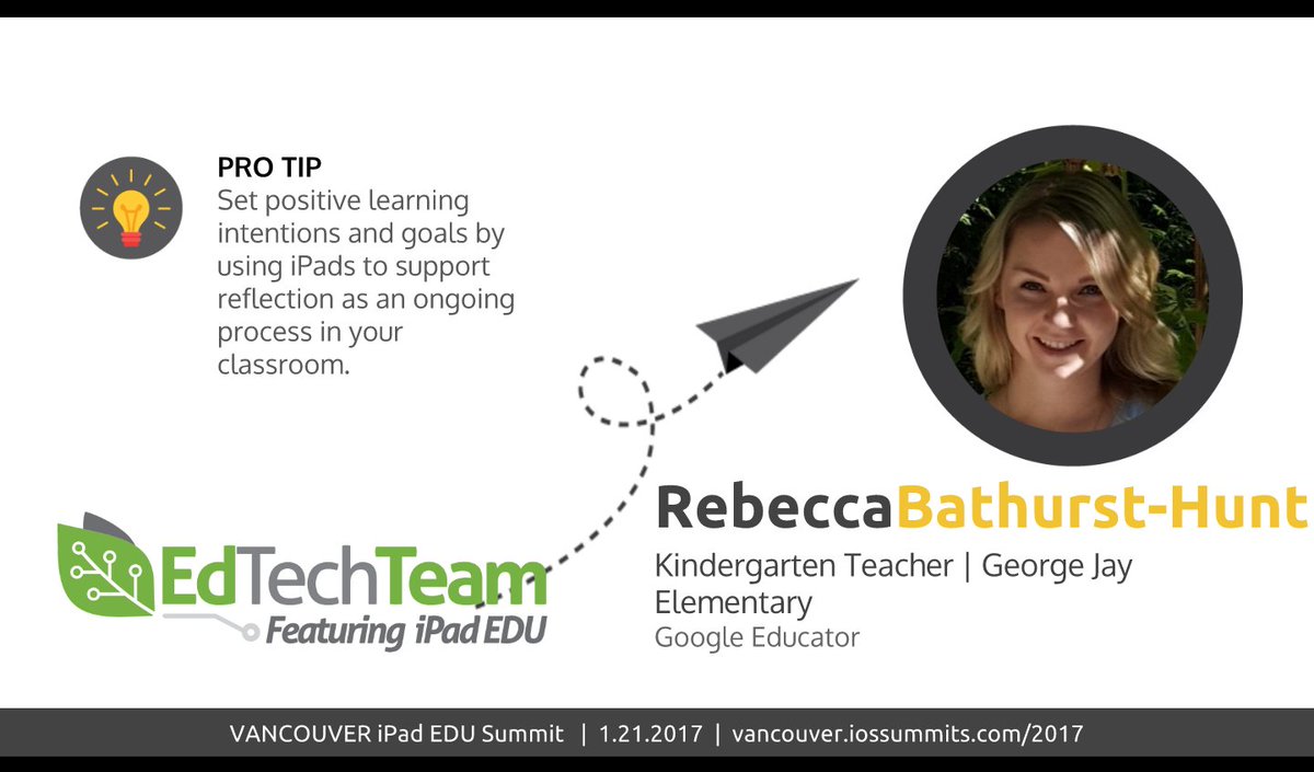 #sd61learn teacher <a href="/rbathursthunt/">Rebecca Bushby (Bathurst-Hunt)</a> will be speaking about using iPads for reflective learning at #iossummit vancouver.iossummits.com/2017 #bcedchat
