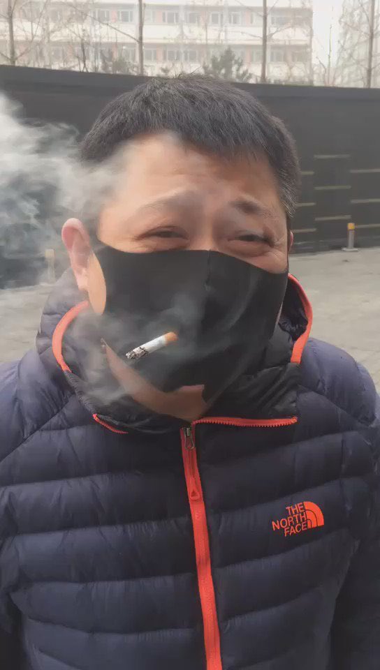 cigarette smoke mask Typically #Beijing: complaining about heavy #smog thru mask & cigarette  smoke... but with humor. Making rounds on #China internet #CBC