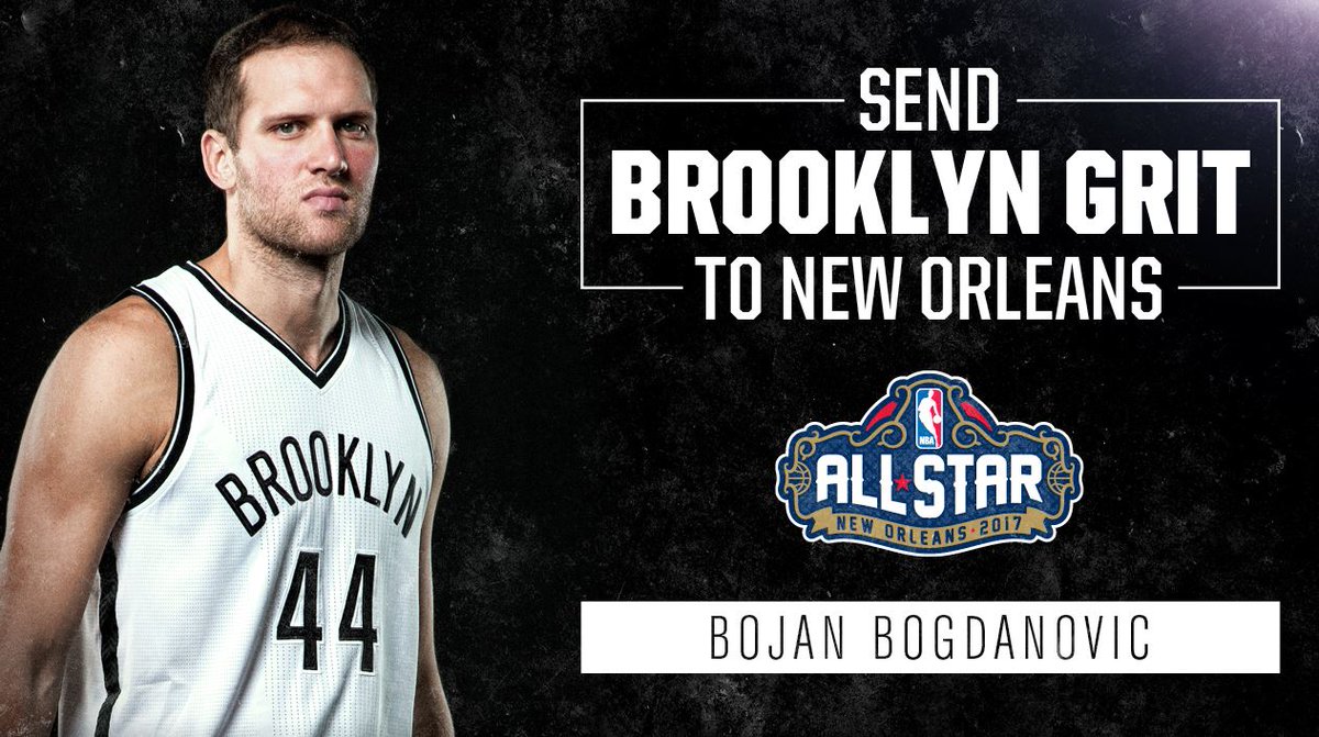 BrooklynNets's tweet photo. RT to send Bojan Bogdanovic to @NBAAllStar! @44Bojan 

#NBAVOTE 

#BrooklynGrit https://t.co/PQowXkwuuh
