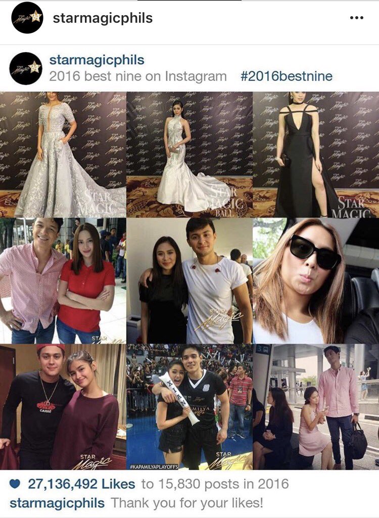 Kim & Xian part of @starmagicphils #bestnine2016. Have a great day ahead everyone!