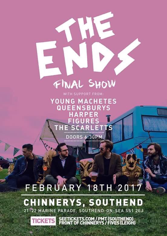 Playing <a href="/Chinnerys/">Chinnerys</a> Southend with <a href="/theendsband/">The Ends</a> on 18th Feb. Not to be missed! #southend #band #punk #twopiceceband #theends #youngmachetes