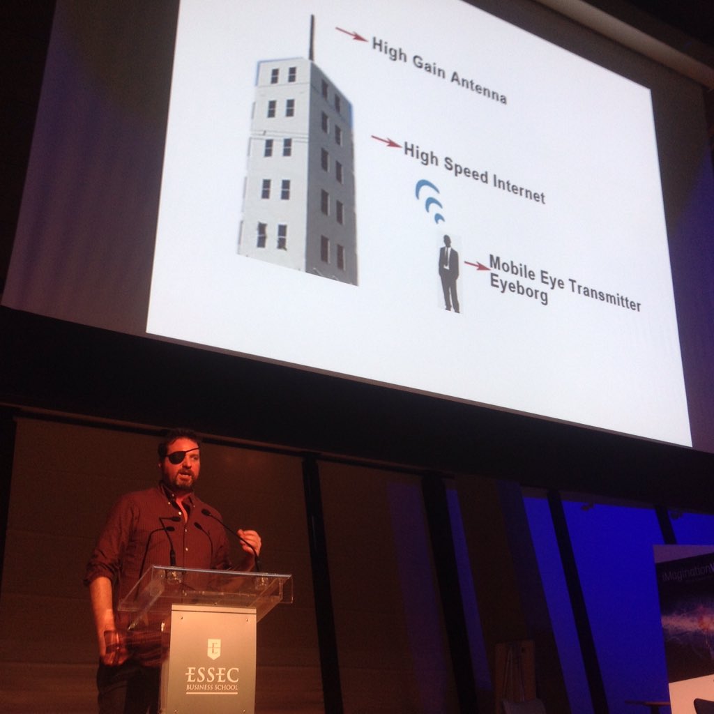 essec's tweet photo. #cyborg is a cybernetic organism @eyeborg #RobSpence #iweek2017 @iMaginationCtr https://t.co/RV3BqCe56O