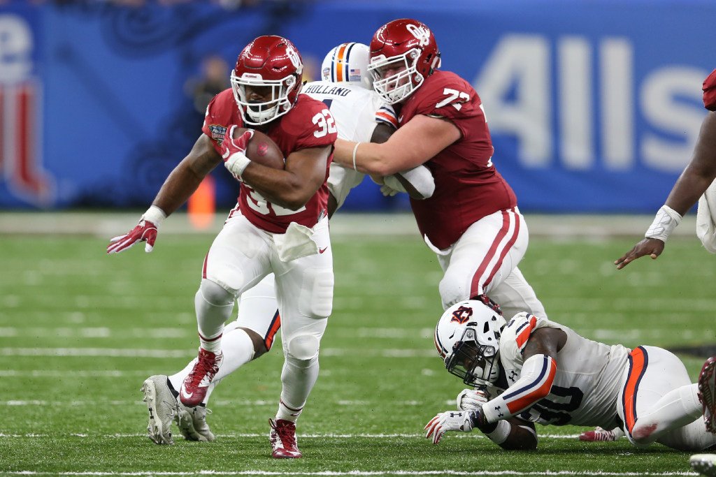 espn's tweet photo. It's official: Samaje Perine is the most prolific rusher in Oklahoma history.

He moves past Billy Sims for No. 1 all-time at OU. https://t.co/F3qVuT2OWq