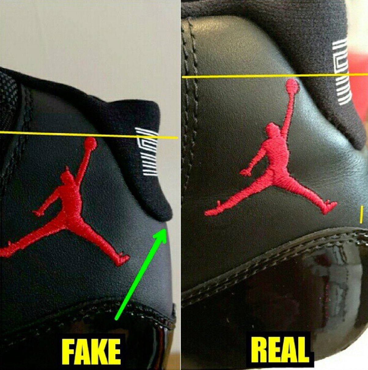 Sneaker4life on Twitter: "AIR JORDAN "BRED" VS FAKE https://t.co/R9Ls1k4Hpl" / Twitter