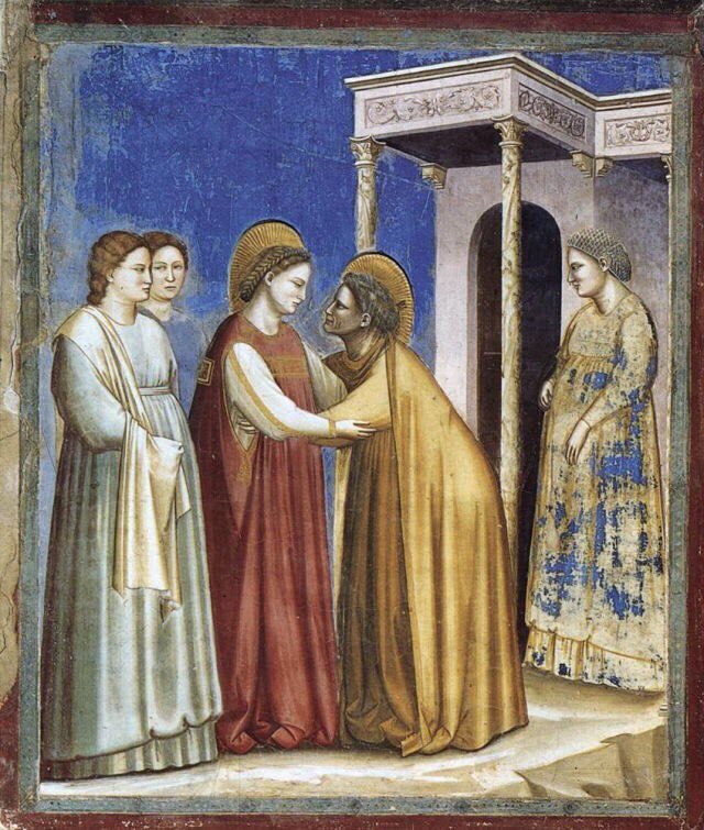 #Giotto Scenes from the Life of the Virgin:7.Visitation c1306
fresco #CappelladegliScrovegni Padua Italy