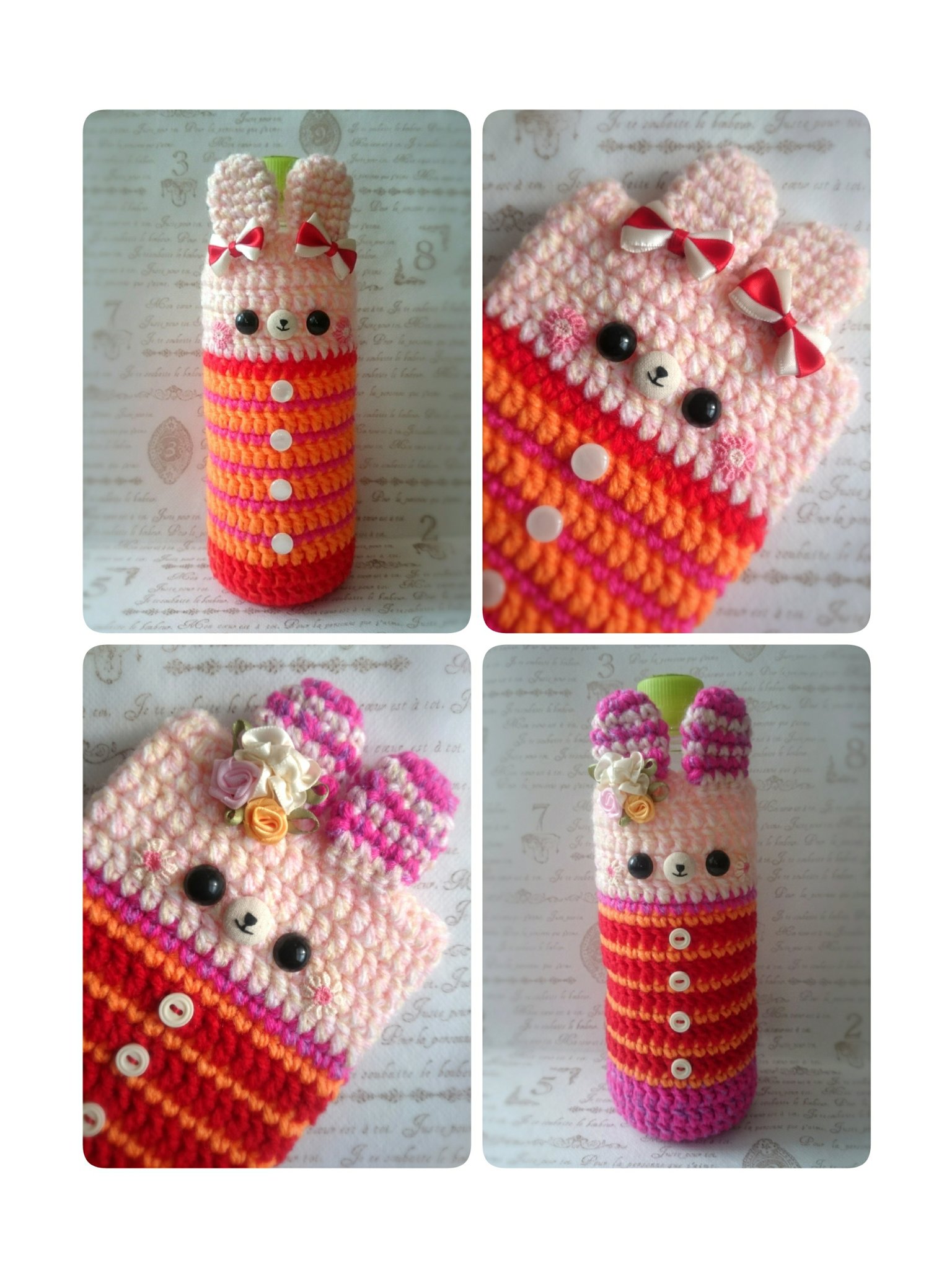 mayu♪チワワ　ペットボトルカバー♪毛糸　あみぐるみ　ハンドメイド☆ ペットボトルカバー 水筒カバー 編みぐるみボトルカバー 愛犬