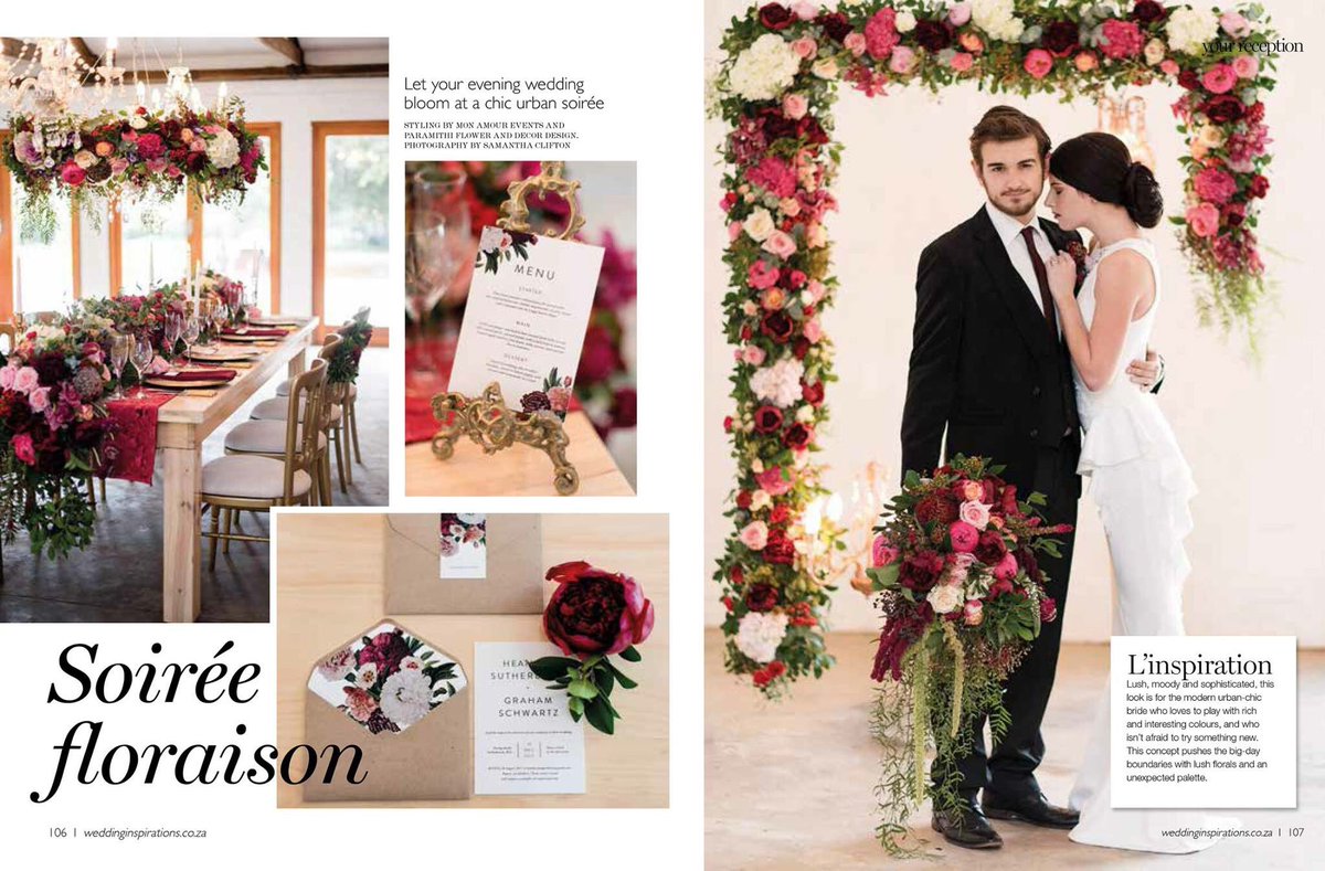 Sneak peak of our feature in #weddinginspirationmagazine #SoireèFloraison #weddingplanner #saweddingplanner