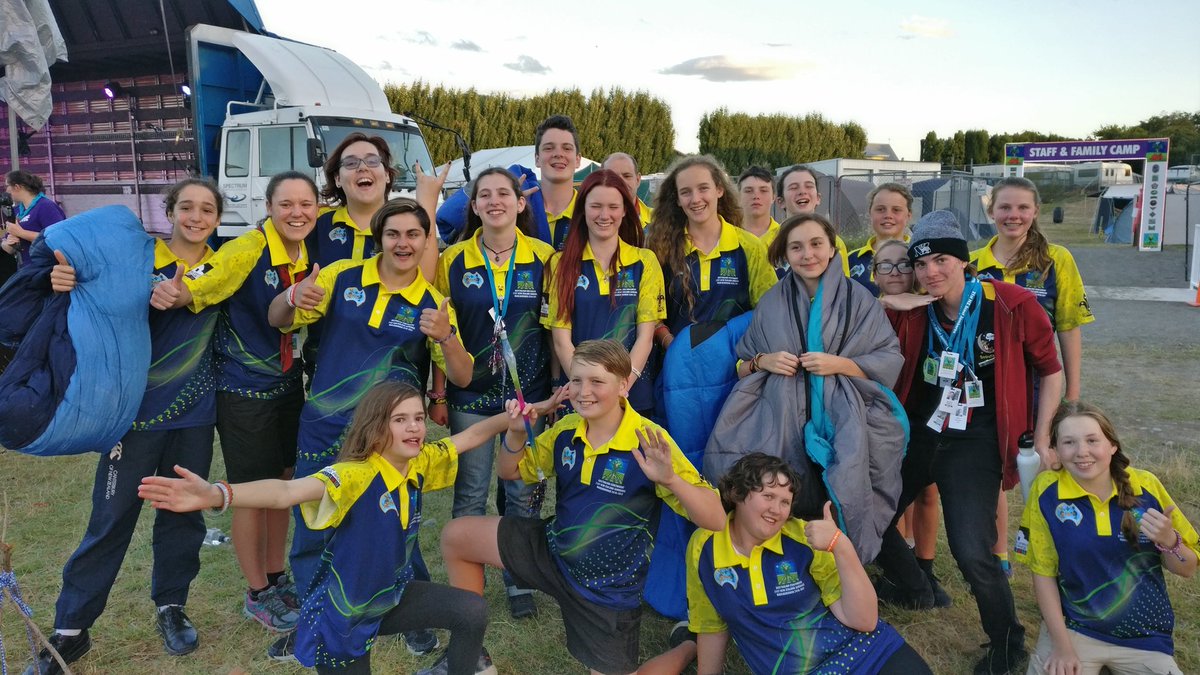 Aussies ready for international night at #nzjamboree <a href="/ScoutsAustralia/">Scouts Australia</a> . Dance up a storm scouts