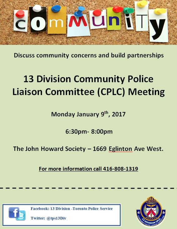 TPS13Div's tweet photo. Join us at our next #D13CPLC meeting, Monday, Jan 9th, 6:30pm #community #safety #workingtogether https://t.co/T6DR0tesX2