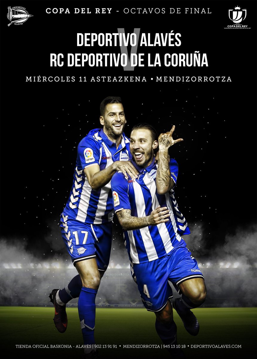 Alaves's tweet photo. 🎟🎟 ¡No te pierdas la oportunidad de vivir una experiencia VIP en la vuelta de la  #CopaDelRey 🆚 @RCDeportivo ! Participa: Haz RT y síguenos https://t.co/H6hdOOa90L