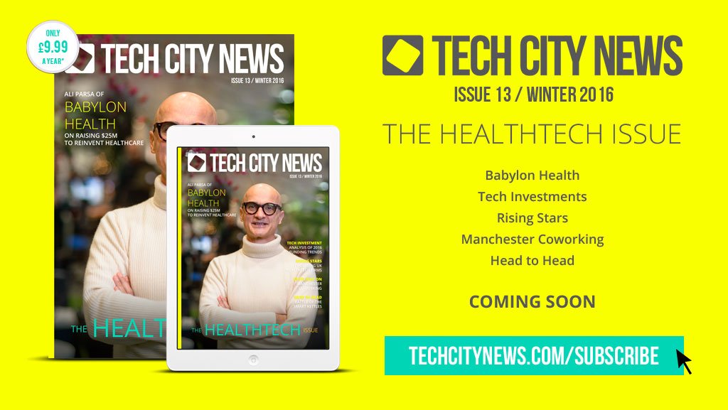 UKTNofficial's tweet photo. [NEW ISSUE] The new #HealthTech issue of #TechCityNews is coming soon! Subscribe now to receive your copy: https://t.co/YK4P30GegQ https://t.co/qeWUBo6HiK