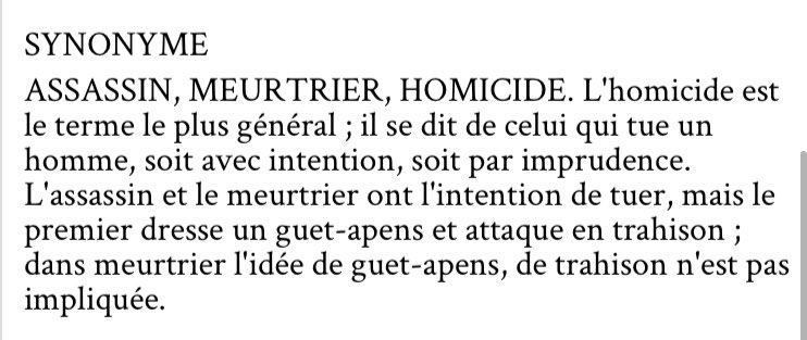 Assassin > meurtrier > homicide 💀