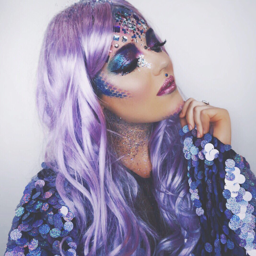 LucyAndLydia's tweet photo. Still obsessing over this makeup! 💜 https://t.co/bXXY1GrLXa