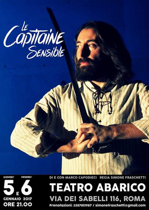 Pescatoripoesia's tweet photo. LE CAPITAINE SENSIBLE is coming #Teatro #spettacolo #Roma #Monterotondo @TeatroAbarico #Sala14 #attore #regista #like4like #follow4follow https://t.co/iCBDgFnh5w