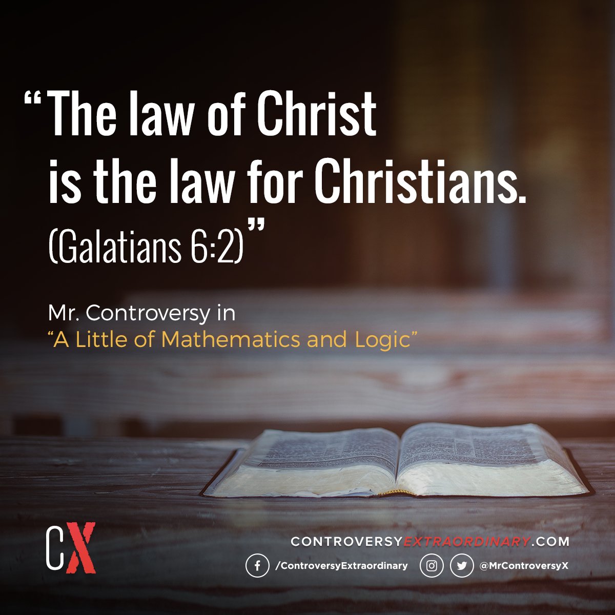 MrControversyX's tweet photo. "The law of Christ is the law of Christians."
Read more: https://t.co/3q0b8OzZ87
#MathAndTheBible https://t.co/p1yZmrz5oe
