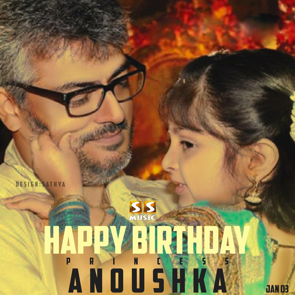 SSMusicTweet's tweet photo. A fan art for #Thala 's #Appleofeye lil princess #AnoushkaAjith #HBDAngelAnoushkaAjith !! https://t.co/CRpFjvAdaP
