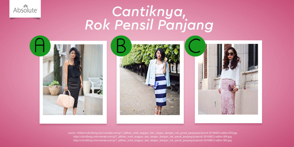 Rok pensil panjang bisa memberikan kesan elegan dan cantik bagi siapa saja yang mengenakannya.
Coba yuk, Dear!
Mana yang kamu suka?