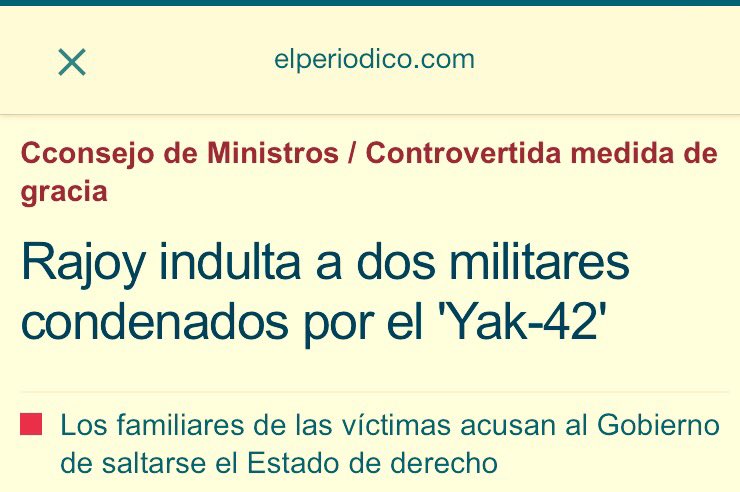 LosGenoveses's tweet photo. Rajoy y su particular "homenaje" a las victimas del Yak-42. A Trillo le nombra embajador e indulta a los condenados. Sin vergüenza. https://t.co/rzbloZBQWN
