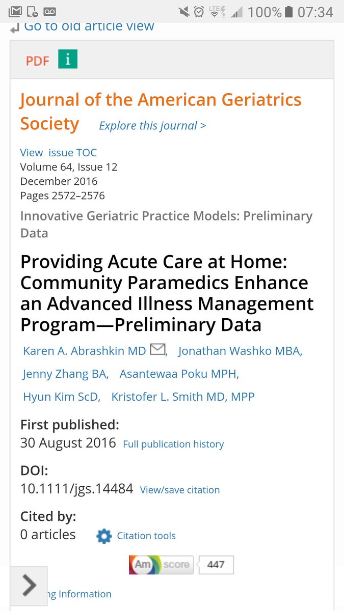 ChiefMNolan's tweet photo. Providing Acute Care at Home: Community Paramedics Enhance Advanced Illness Management American Geriatrics Society
https://t.co/qm8YmY9S31 https://t.co/9eEgfCvh91