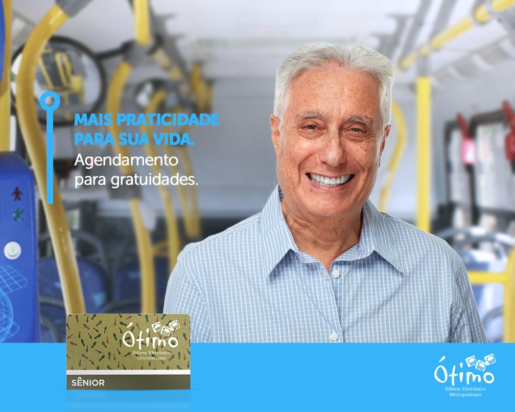 CartaoOtimo's tweet photo. O ÓTIMO fornece gratuidade (sênior e especial) através de agendamento. Pra marcar seu horário, ligue no 3516-6000 e digite a opção 6 :) https://t.co/sTqCAjIZz3