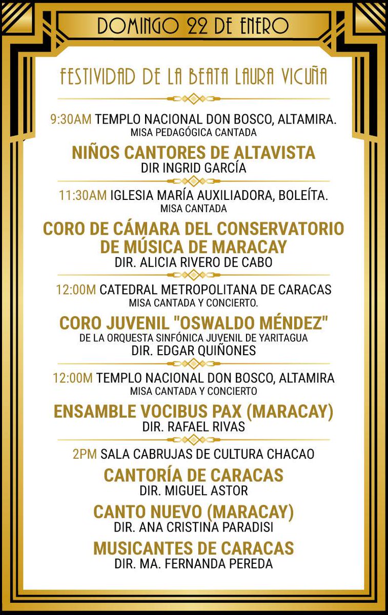 Seguimos publicando la programación del <a href="/FestivalDBosco/">FestivalDonBosco</a>, aquí la del Domingo 22 de Enero, 11 días de canto, compártela !!