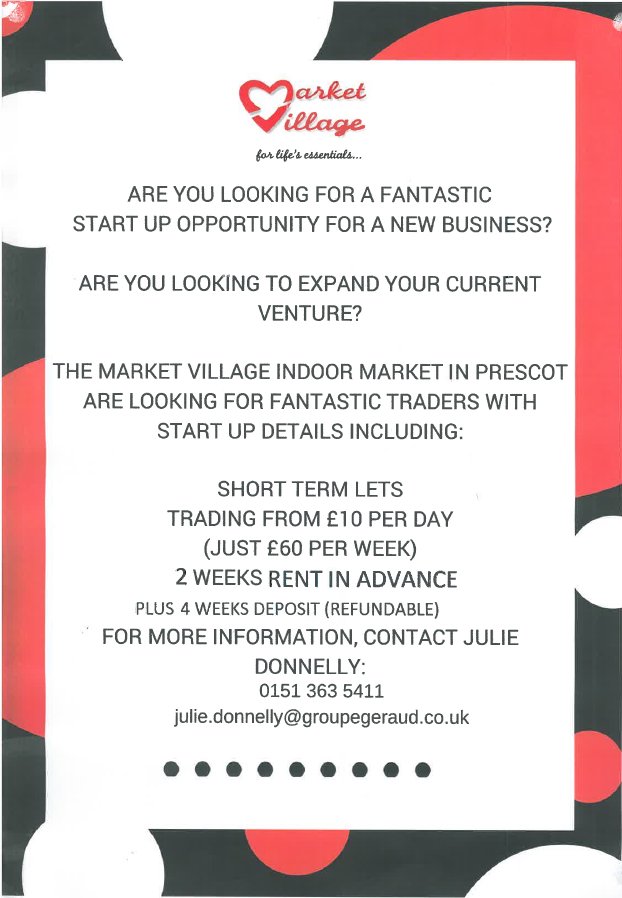 Exciting opportunities available in Prescot Shopping Centre! #prescot #mvc