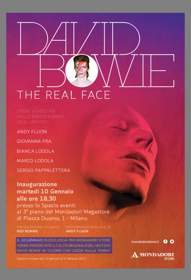 fluonstudio's tweet photo. #andyfluon #davidbowie #therealface
Mondadori Megastore - Piazza Duomo, Milano
#marcolodola #giovannafra #biancalodola #sergiopappalettera https://t.co/jpYaqCqDx0