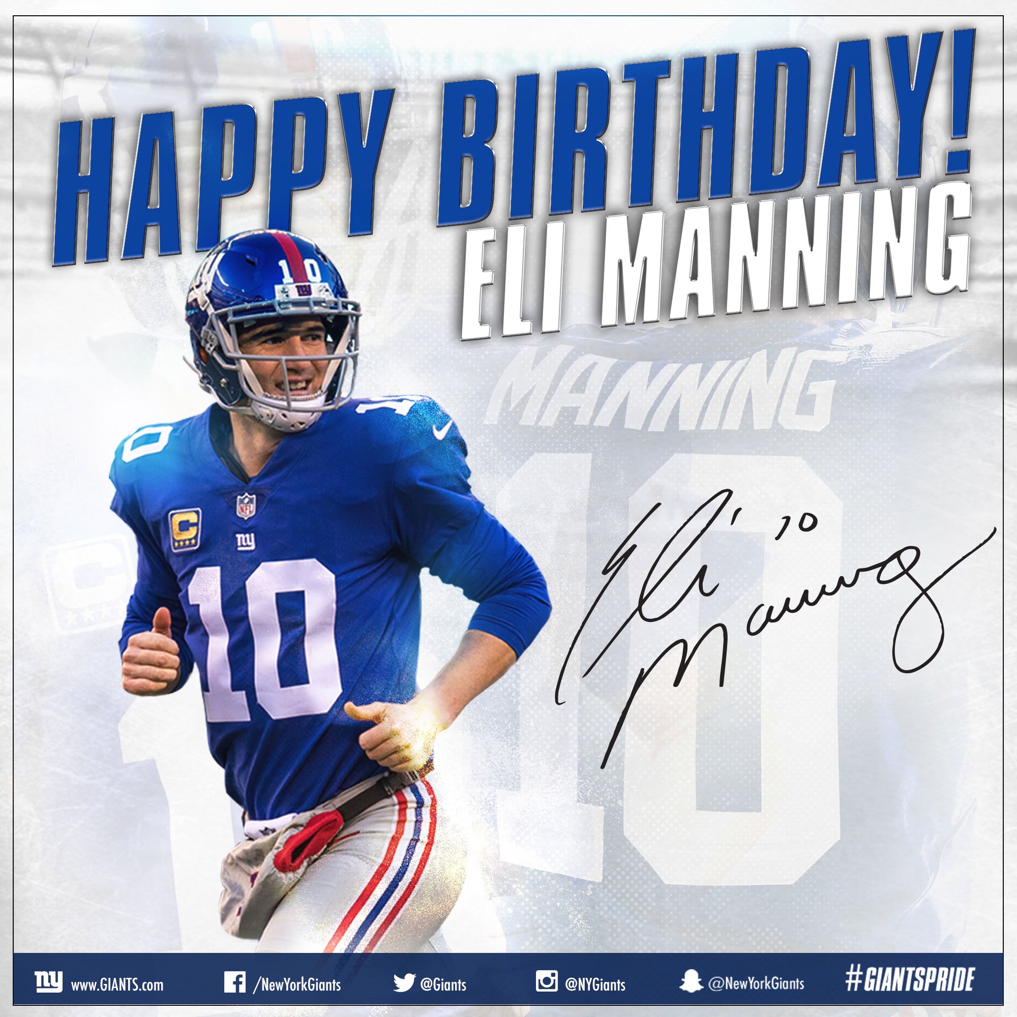 Happy Gday 3Li Happy Birthday to 2x Super Bowl MVP Eli Manning!     