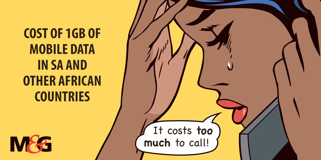 MandGAfrica's tweet photo. #DataMustFall: South Africa's cellphone giants have higher data prices than those in other developing countries. https://t.co/ycD9Okk0CV https://t.co/SAFSrVewTv