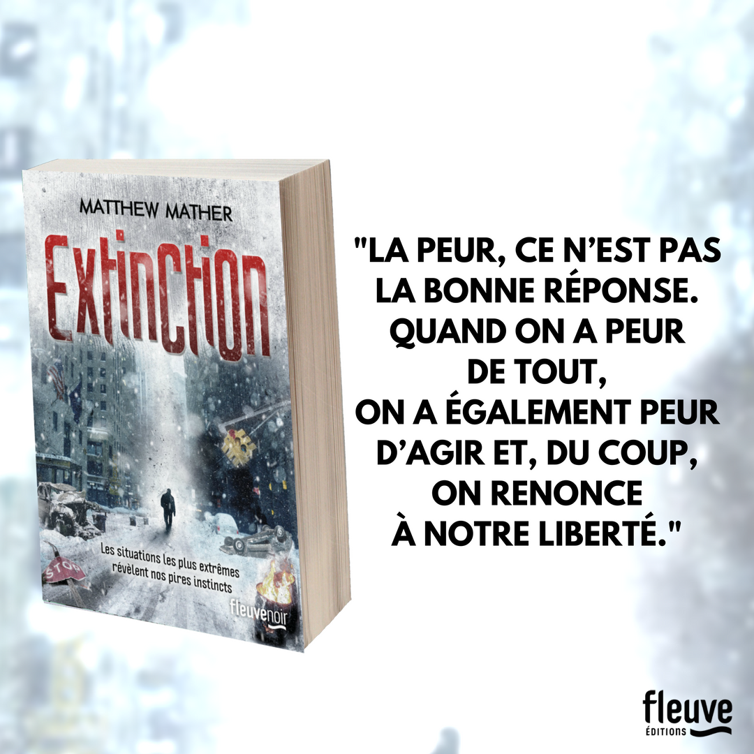 Fleuve_Editions's tweet photo. On suit le #MardiConseil de @Limaginaria ! Par ce grand froid je ne peux que trop vous conseiller #Extinction de #MatthewMather #Glacé https://t.co/KuZsz08VbV