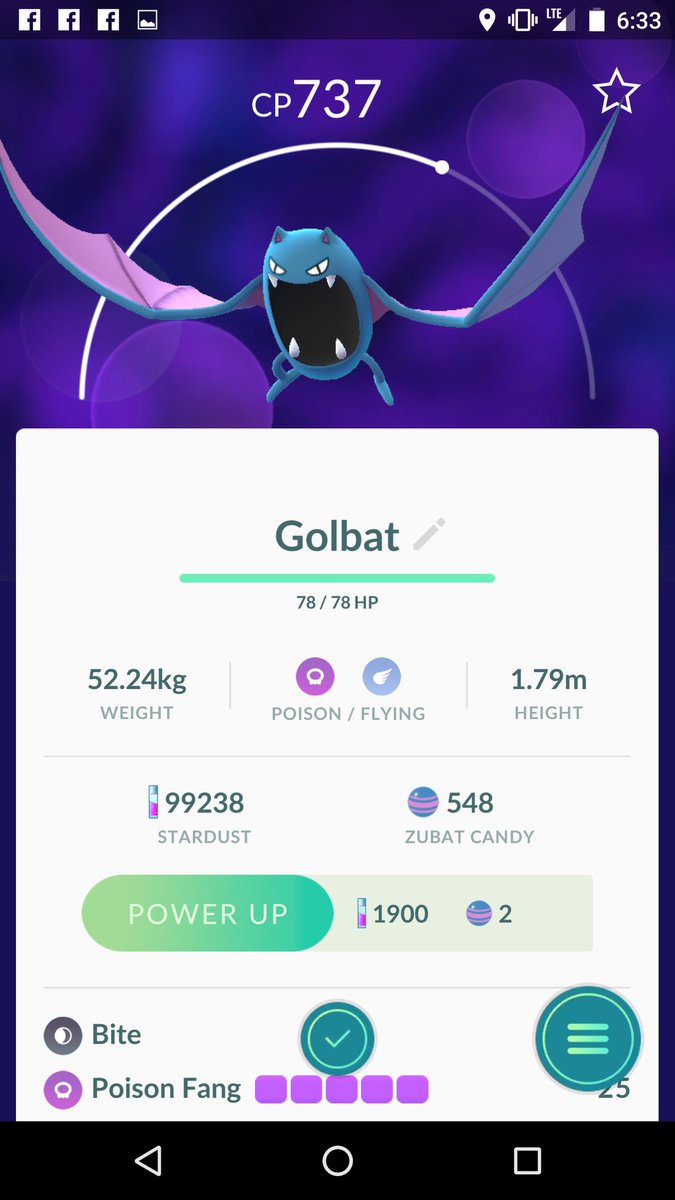 Pok3monMik3's tweet image. #golbat #excellentthrow first time for everything 😁 #pokemongo