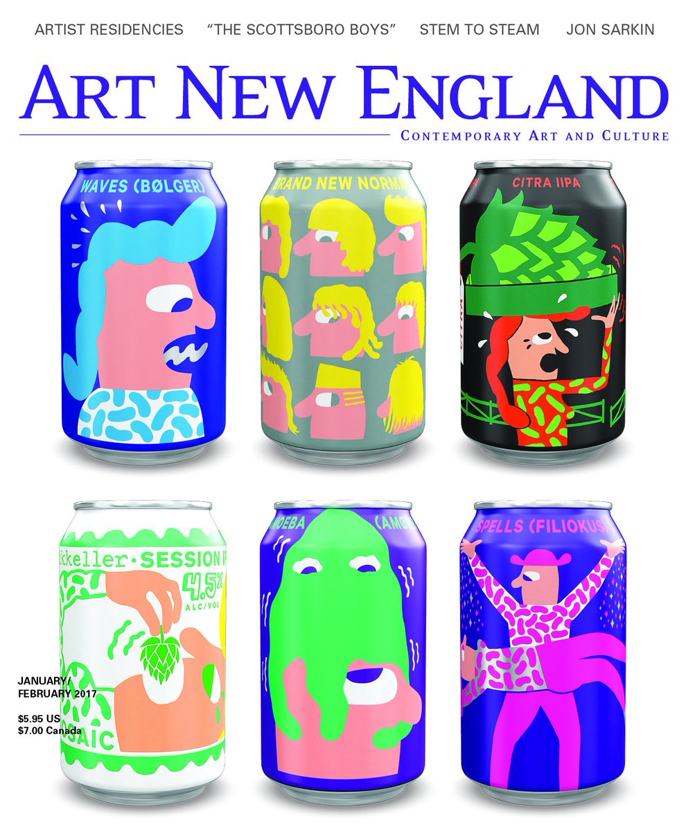 Toast the New Year with our cover: Beer cans, Mikkeller, San Diego, CA/Copenhagen, DK. Art by Keith Shore (Art Institute of Boston, 2002).